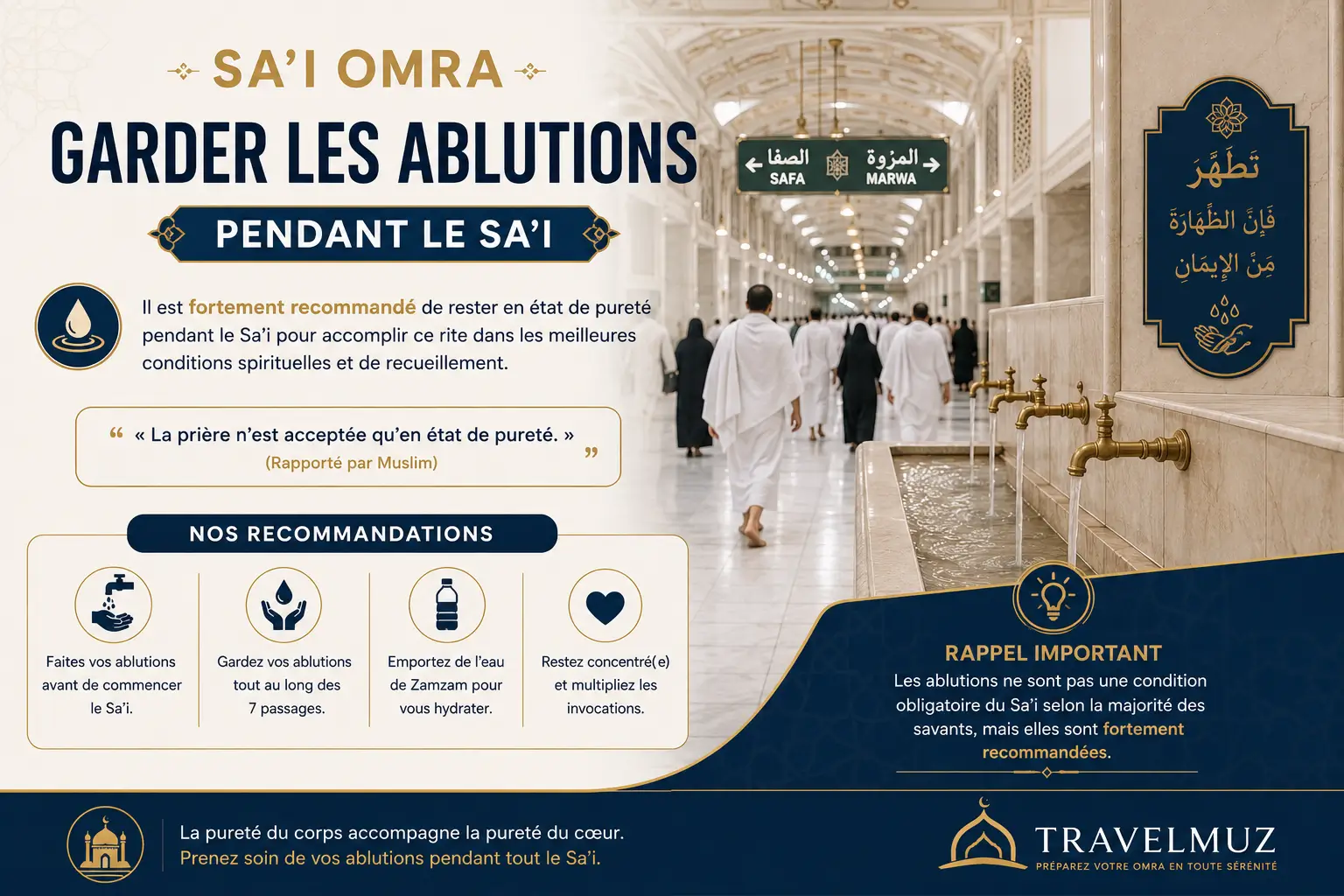 Conditions et ablutions du Sa'i