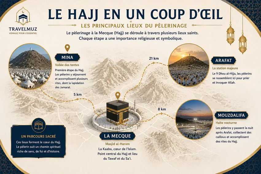 Le Hajj en un coup d’œil : les rites jour par jour