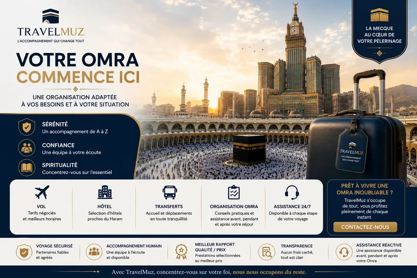 Réserver un hôtel proche du Haram pour son Omra avec TravelMuz